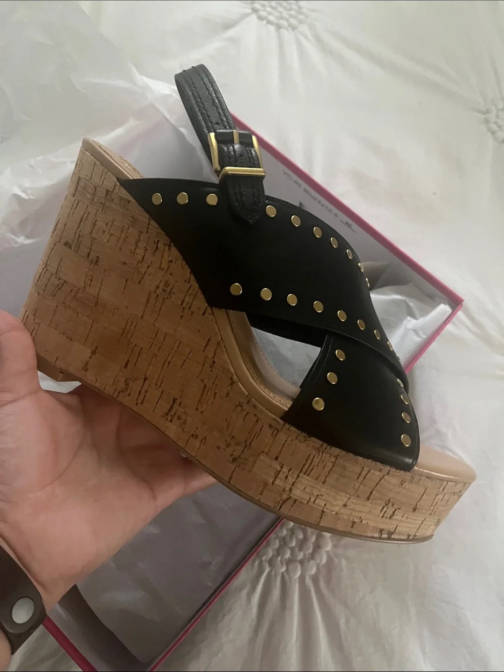 Vince Camuto Black Wedge Shoes Box